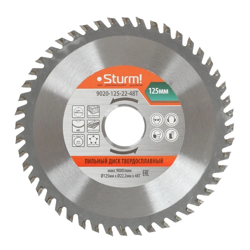 Диск пильный 125*22.2*48Т Sturm